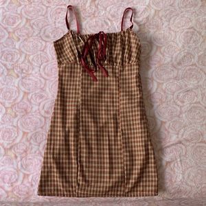 Red Gingham Bodycon Mini Dress